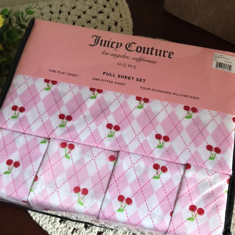 Juicy Couture Pink Bedding Set with CHERRY Design